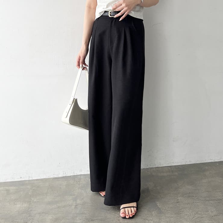 ブラック | 【nelliy.】ハイウエストスラックスパンツ | GeeRA