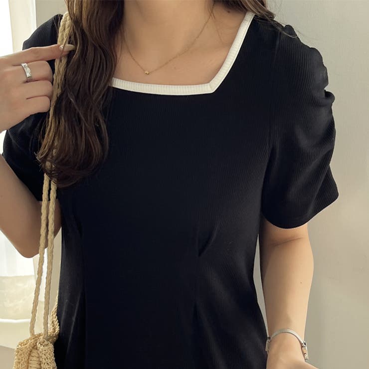 【nelliy.】バックオープン配色リブワンピース | GeeRA | 詳細画像12 