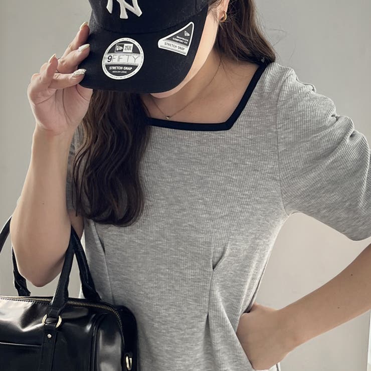 【nelliy.】バックオープン配色リブワンピース | GeeRA | 詳細画像2 