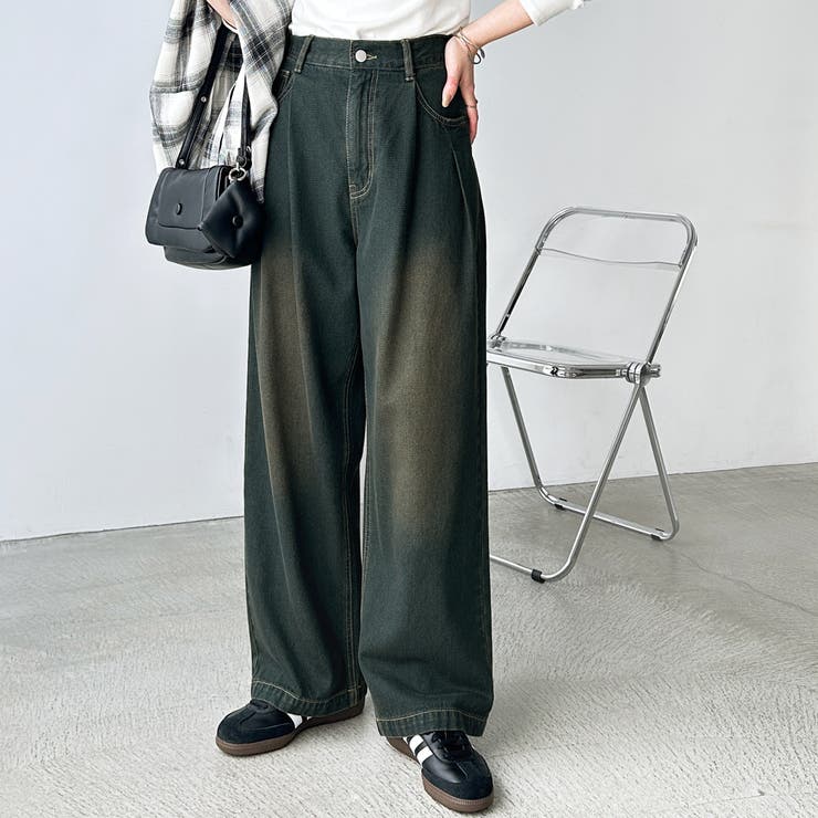 オーバーダイ | ダブルタックワイドデニムパンツ | GeeRA