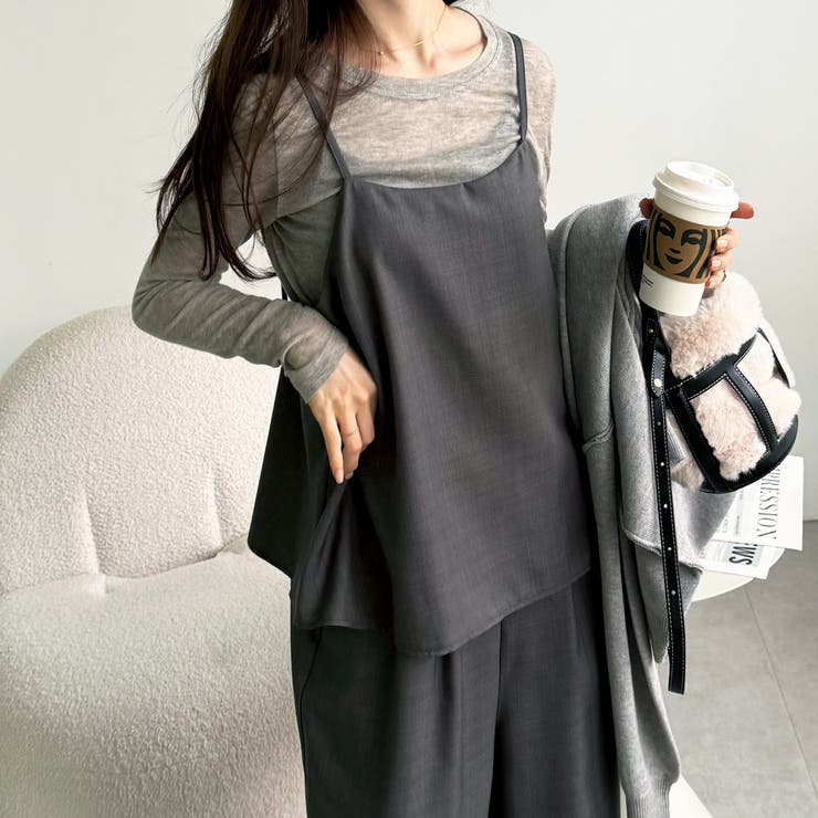 セットアップ風キャミソールサロペット[品番：GERW0010952]｜GeeRA