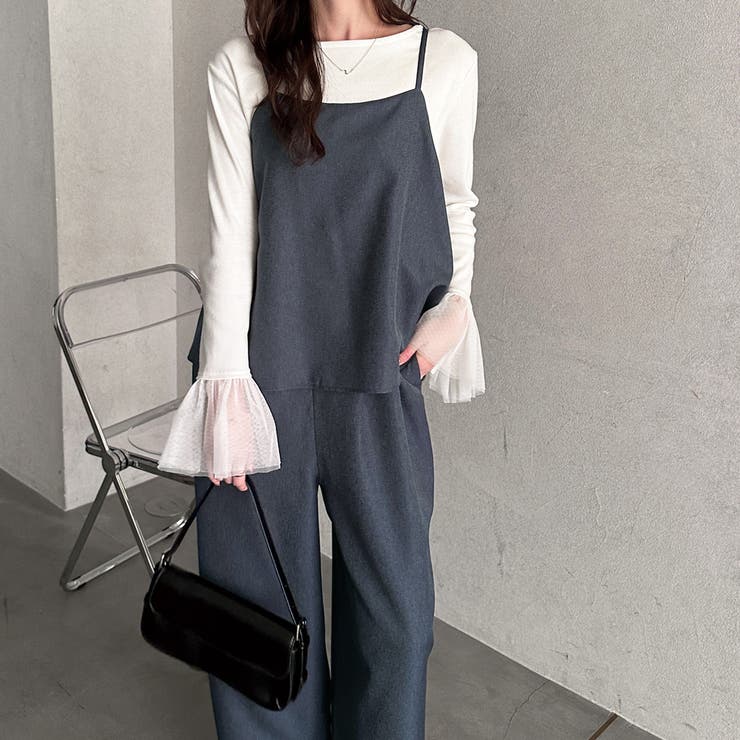 セットアップ風キャミソールサロペット[品番：GERW0010952]｜GeeRA