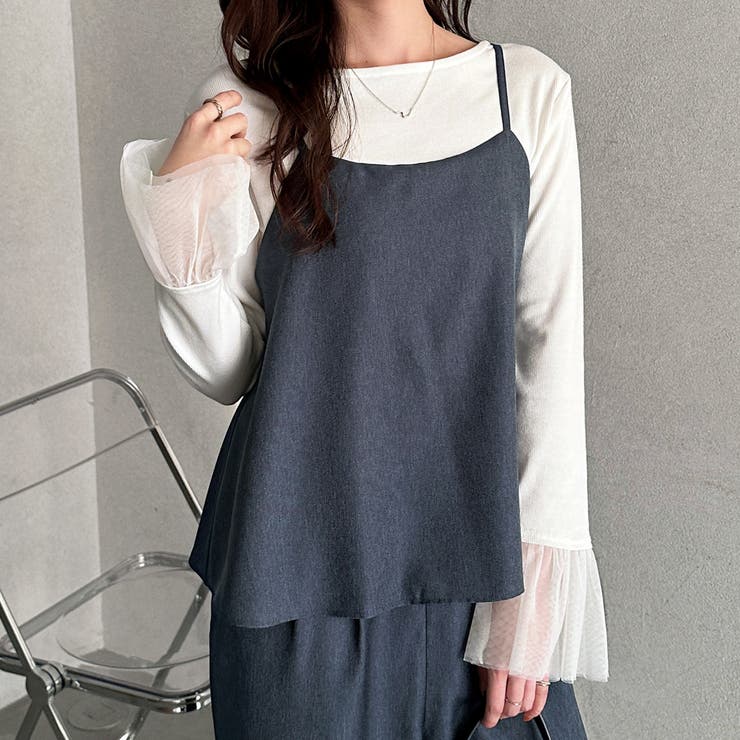 セットアップ風キャミソールサロペット[品番：GERW0010952]｜GeeRA