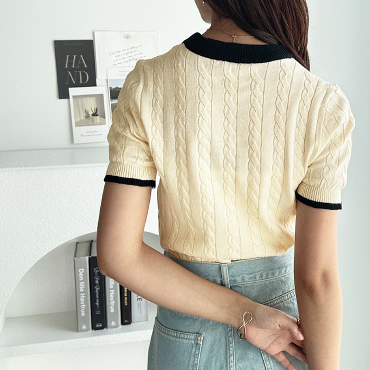 ケーブル編みサマーニットトップス | GeeRA | 詳細画像14 