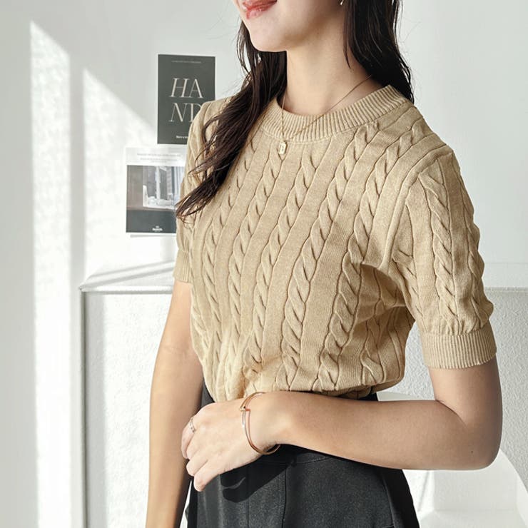 ケーブル編みサマーニットトップス | GeeRA | 詳細画像20 