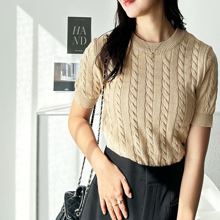 ケーブル編みサマーニットトップス | GeeRA | 詳細画像22 