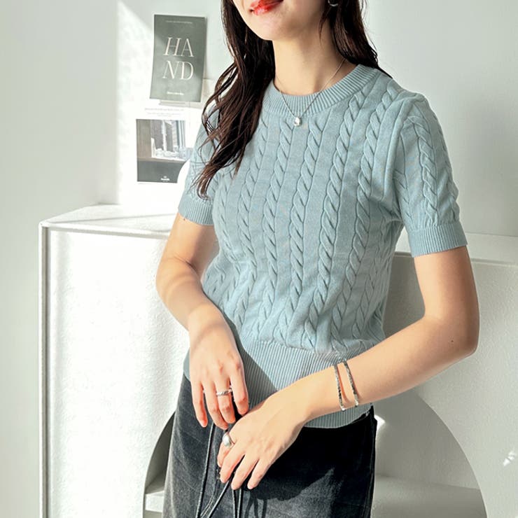 Max Mara 洗えるケーブルサマーニット Max Mara 洗えるケーブルサマーニット