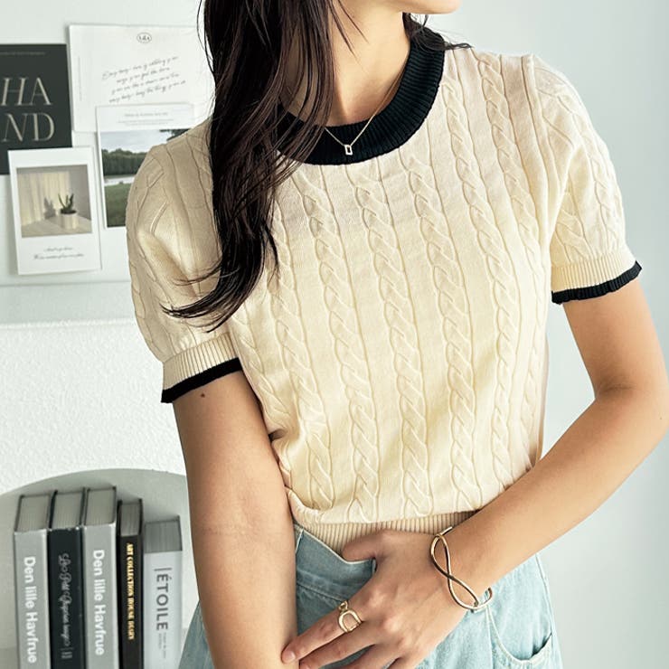 Ivory】HAKUJI Organic cotton Half-Sleeve Pullove シャツ