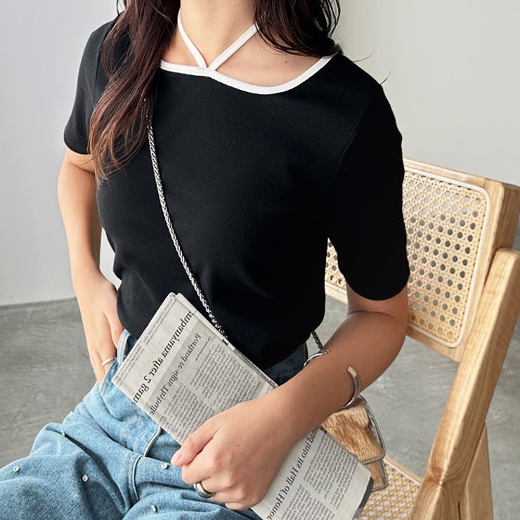 ホルターネック配色リブカットソー | GeeRA | 詳細画像6 