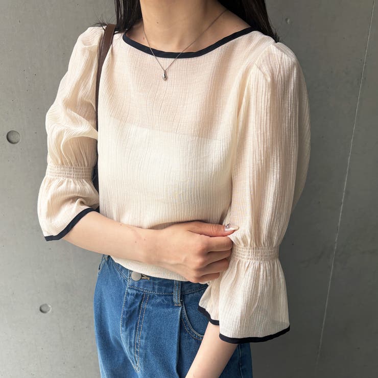 前後２ＷＡＹキャンディスリーブ半袖シアーブラウス | GeeRA | 詳細画像8 