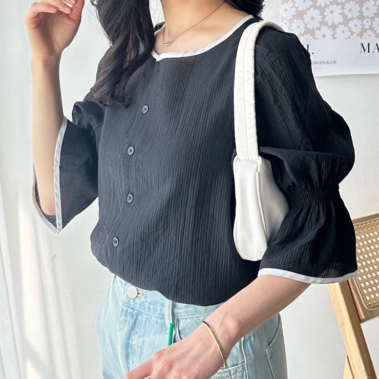 前後２ＷＡＹキャンディスリーブ半袖シアーブラウス | GeeRA | 詳細画像11 