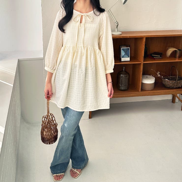 前後２ＷＡＹチェックペプラムチュニック | GeeRA | 詳細画像4 