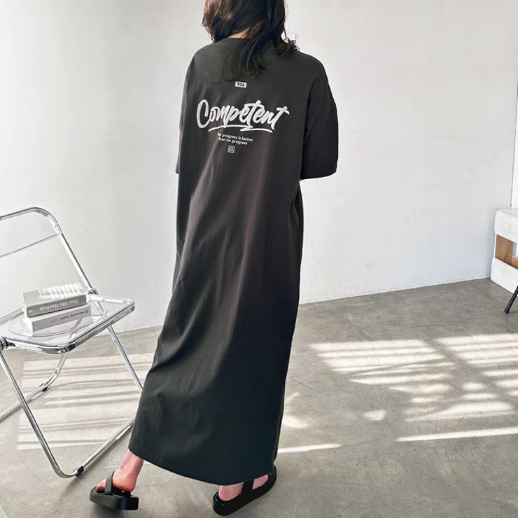 X-girロゴグラフィック半袖Tシャツワンピース　タグ付き新品7000→6500 X-girl（エックスガール）の「GRADATION MILLS LOGO S/S BIG TEE
