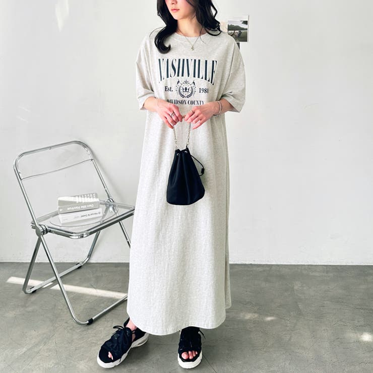 アソートロゴプリント半袖Ｔシャツワンピース | GeeRA | 詳細画像14 