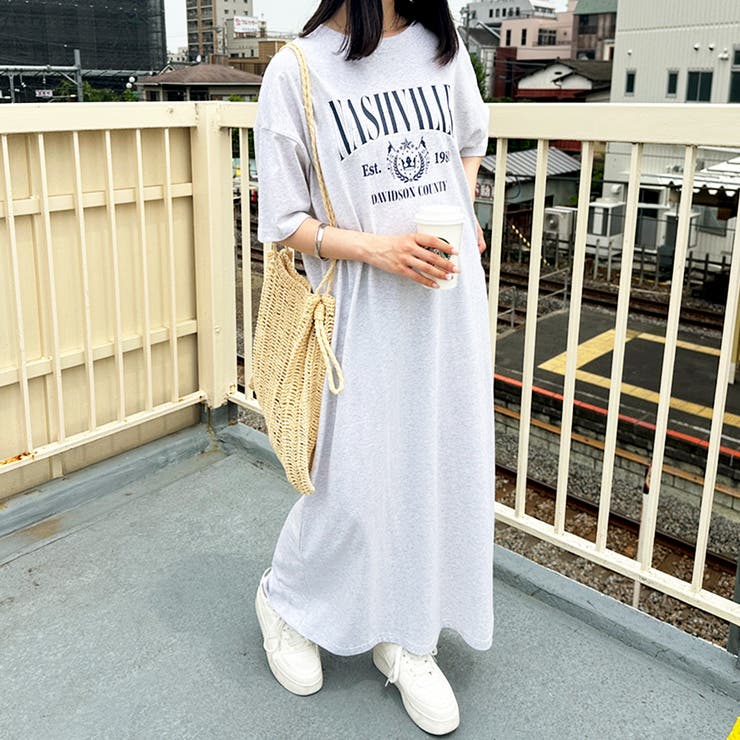 アソートロゴプリント半袖Ｔシャツワンピース | GeeRA | 詳細画像17 