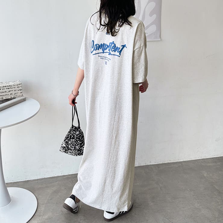 アソートロゴプリント半袖Ｔシャツワンピース | GeeRA | 詳細画像4 