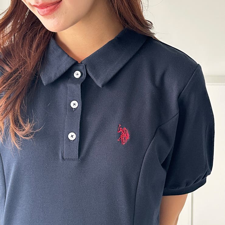 未開封 GeeRA U.S. POLO ASSN. ポロ衿ワンピ―ス　M グレー U.S. POLO ASSN. ワンピース GeeRA別注「U.S. ASSN.」ポロ衿
