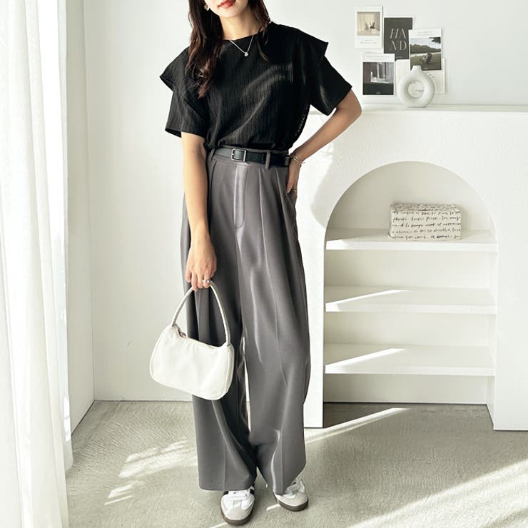 ラッフルショルダー表面感カットソー | GeeRA | 詳細画像15 