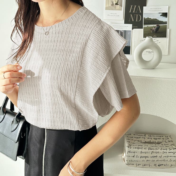 ラッフルショルダー表面感カットソー | GeeRA | 詳細画像22 