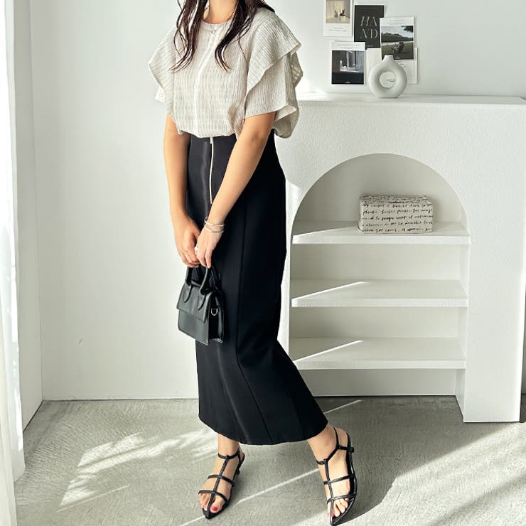 ラッフルショルダー表面感カットソー | GeeRA | 詳細画像24 