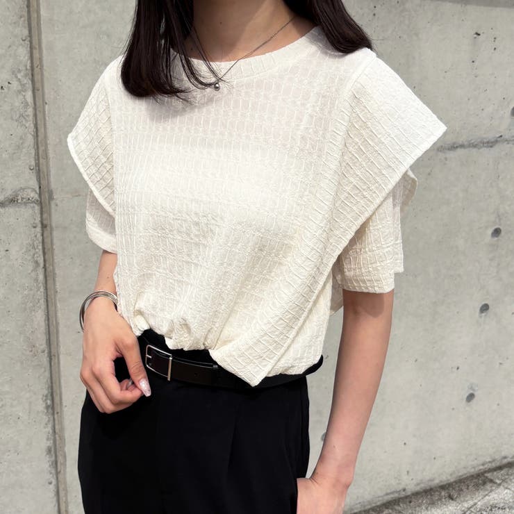 ラッフルショルダー表面感カットソー | GeeRA | 詳細画像10 