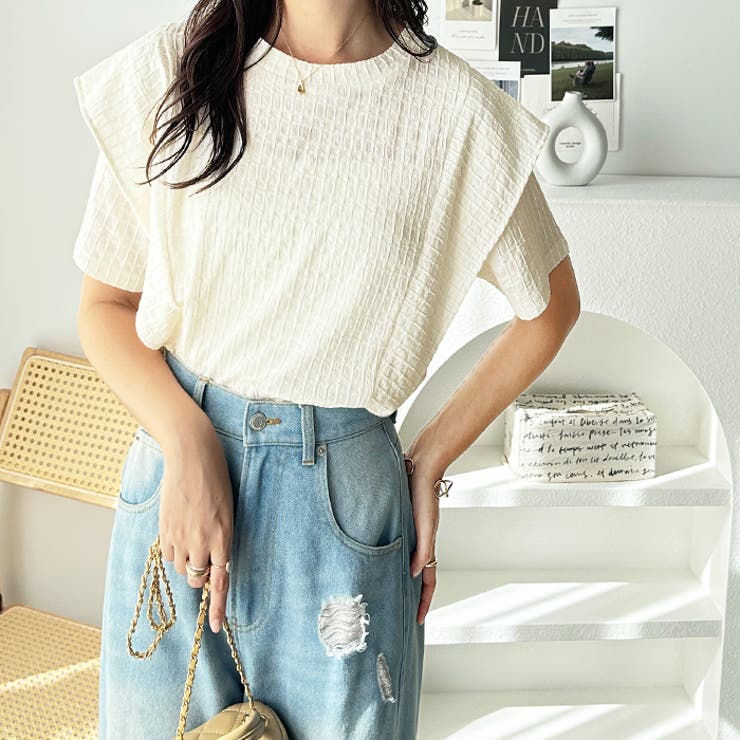 ラッフルショルダー表面感カットソー | GeeRA | 詳細画像3 