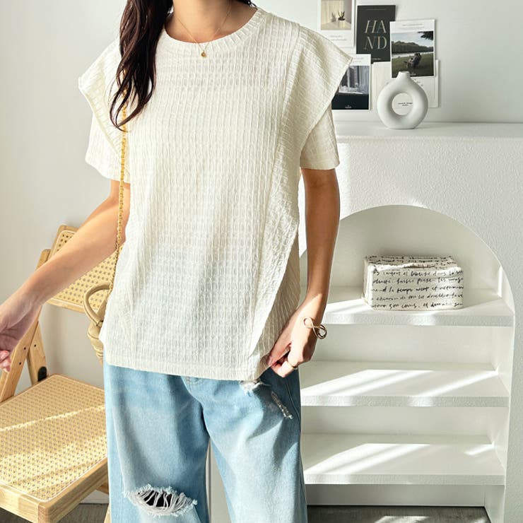 ラッフルショルダー表面感カットソー | GeeRA | 詳細画像8 