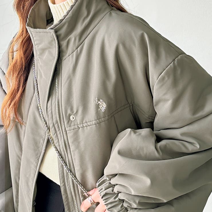 GeeRA別注「U.S. POLO ASSN.」ノーカラー中わたブルゾン GeeRA｜【U.S.POLO.ASSN】ノーカラー中わたブルゾン | Rakuten