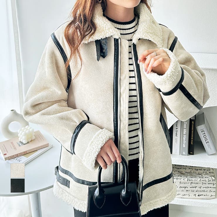 フェイクムートンジャケットブルゾン[品番：GERW0011044]｜GeeRA