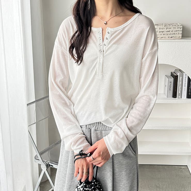 前後２ＷＡＹシアースラブヘンリーネックカットソー | GeeRA | 詳細画像3 