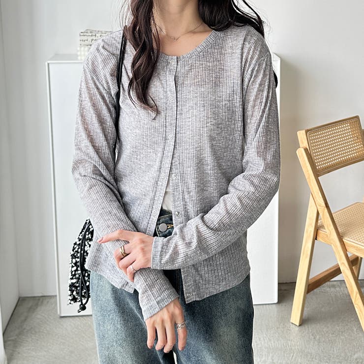 カーデにもなる前後２ＷＡＹシアーリブトップス | GeeRA | 詳細画像17 