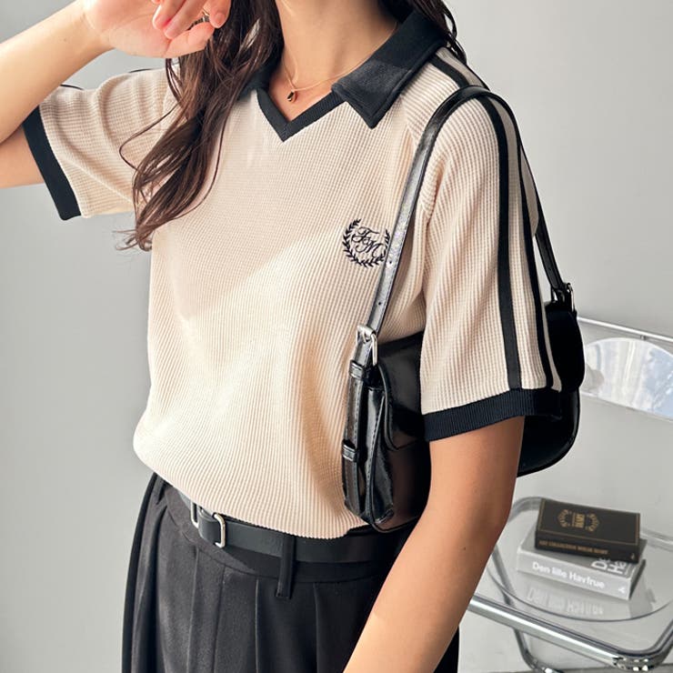 【FIRST MOOD】ワッフル刺しゅうポロシャツ | GeeRA | 詳細画像2 