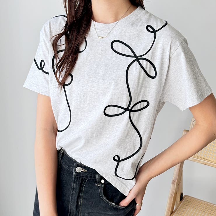 リボン風コート刺しゅうＴシャツ | GeeRA | 詳細画像19 