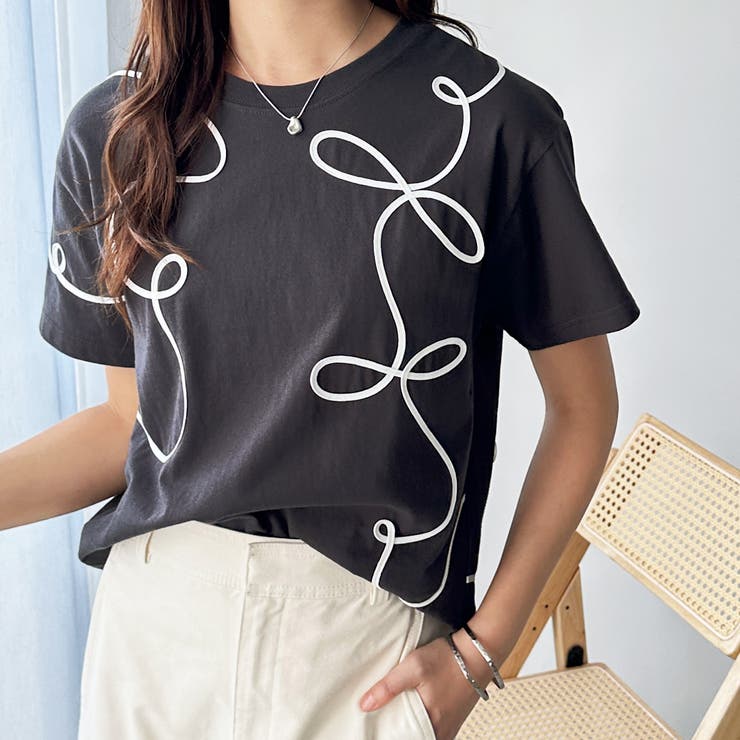 リボン風コート刺しゅうＴシャツ | GeeRA | 詳細画像28 