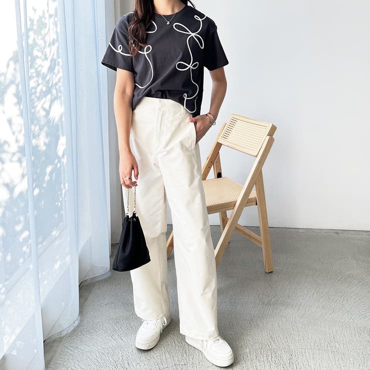 リボン風コート刺しゅうＴシャツ | GeeRA | 詳細画像30 