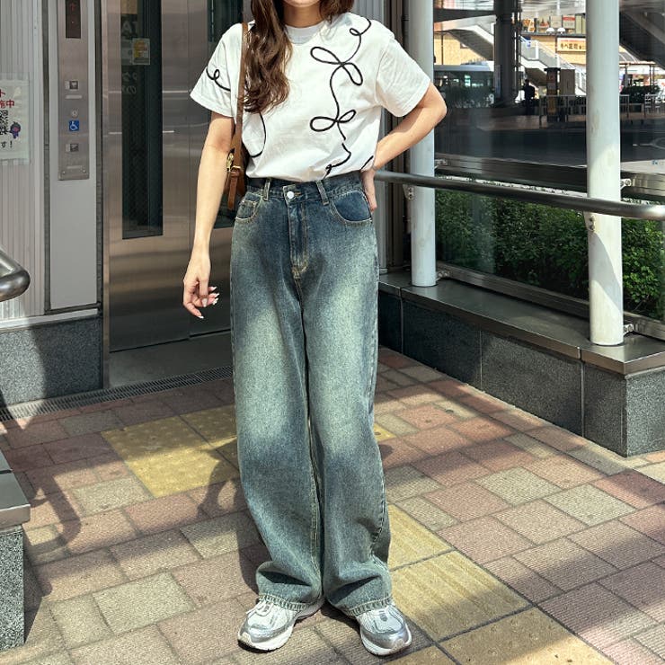 リボン風コート刺しゅうＴシャツ | GeeRA | 詳細画像8 