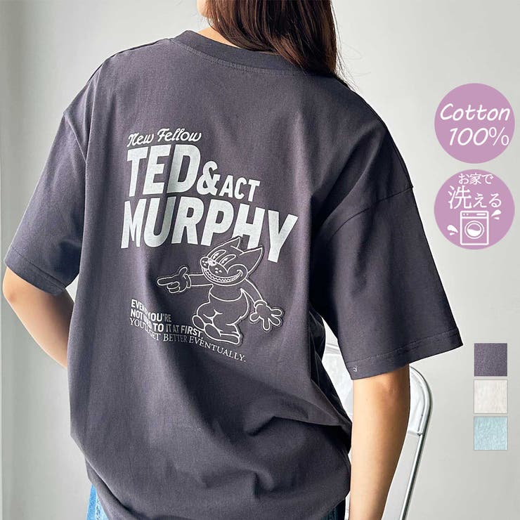 【FIRST MOOD】ヴィンテージ風猫プリントロゴＴシャツ | GeeRA | 詳細画像1 