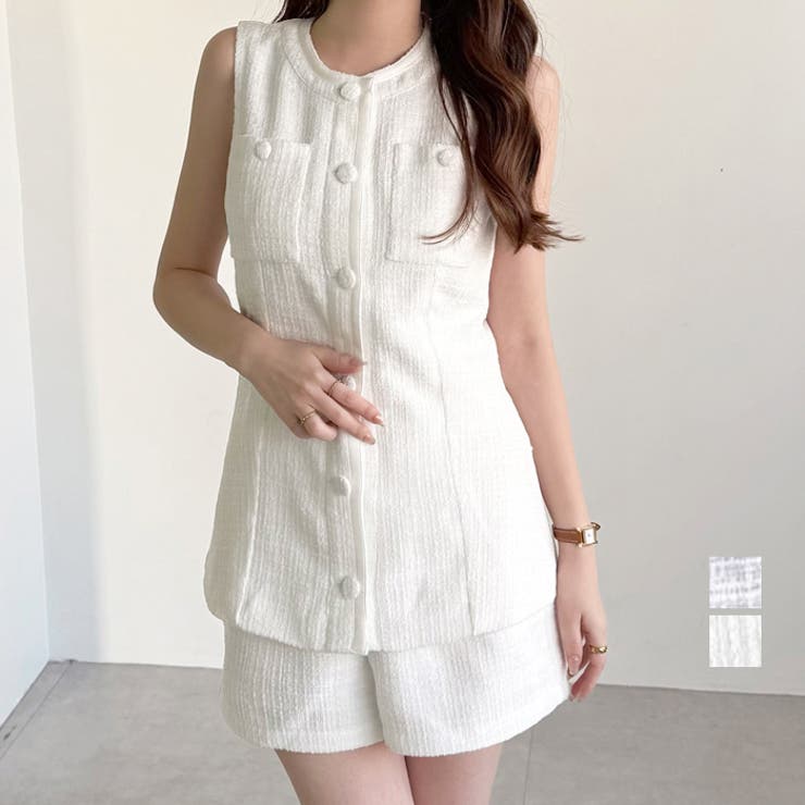 【YOUING.】サマーツイードペプラムジレジャケット | GeeRA | 詳細画像1 