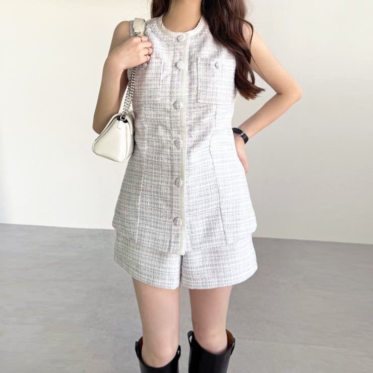 【YOUING.】サマーツイードペプラムジレジャケット | GeeRA | 詳細画像8 