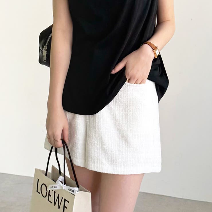 ホワイト系 | 【YOUING.】サマーツイードショートパンツ | GeeRA