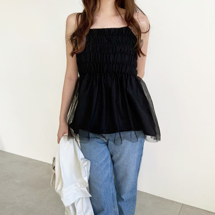 【YOUING.】チュールドッキングサマーニットキャミソール | GeeRA | 詳細画像6 