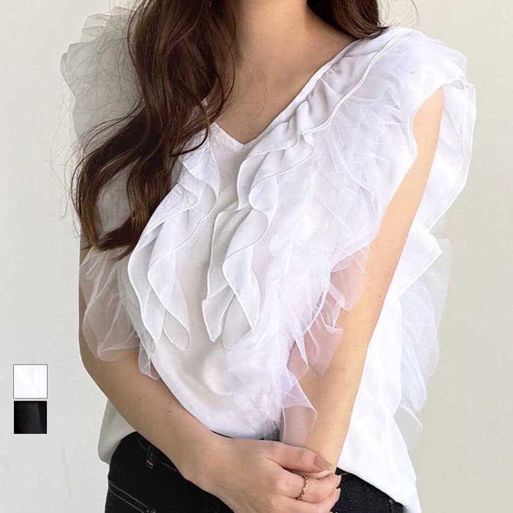 【YOUING.】シアーフリルブラウス | GeeRA | 詳細画像1 