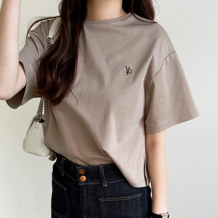 モカ | 【YOUING.】アナグラムロゴ刺しゅうＴシャツ | GeeRA