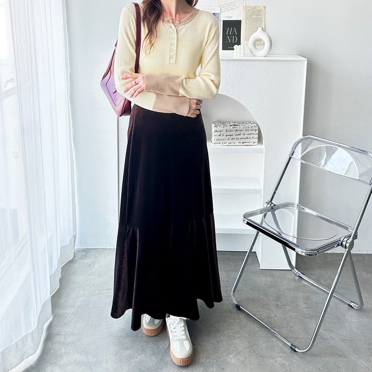 レイヤード風ヘンリーネックリブニットトップス | GeeRA | 詳細画像15 