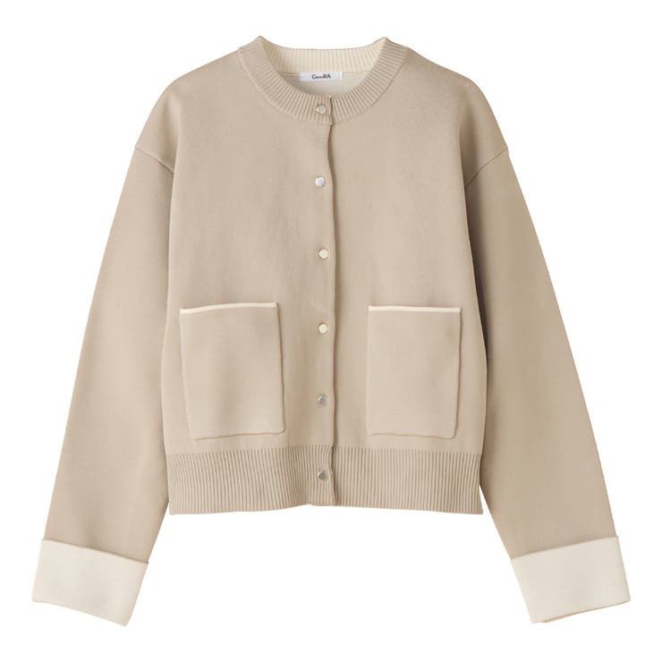 バイカラーニットカーディガン[品番：GERW0011060]｜GeeRA（ジーラ）の