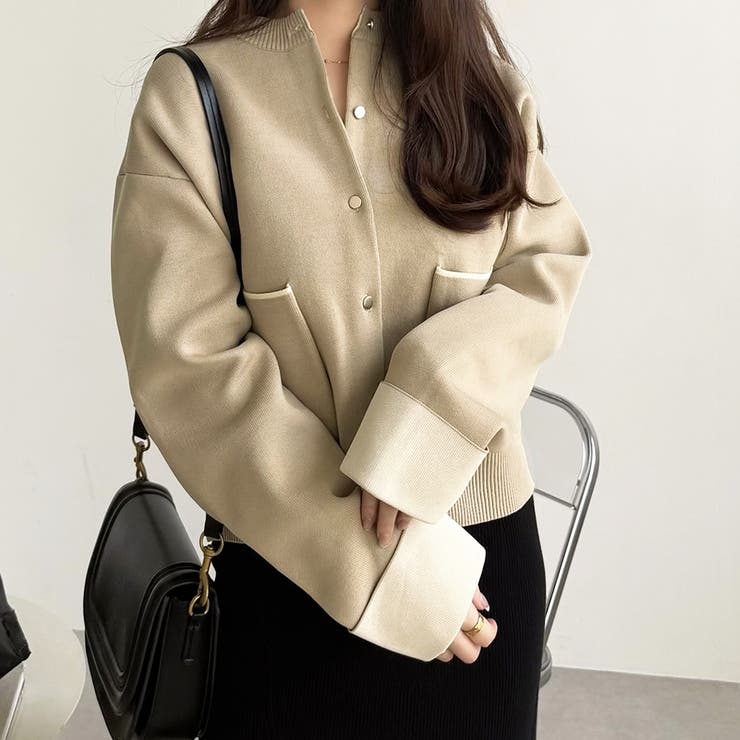 バイカラーニットカーディガン[品番：GERW0011060]｜GeeRA（ジーラ）の