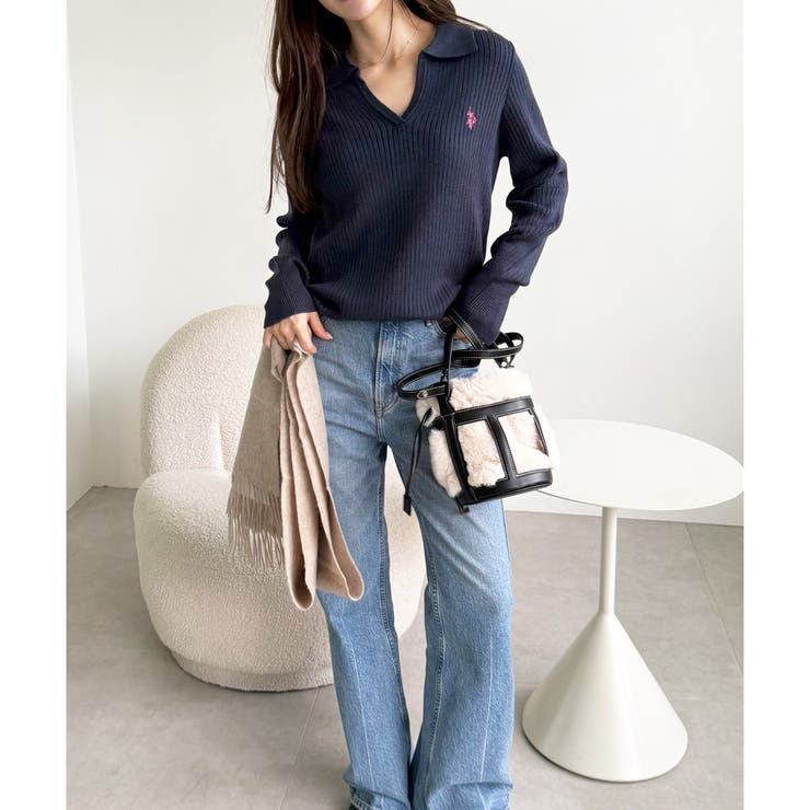U．S． POLO ASSN．】ポロ衿リブニット[品番：GERW0011065