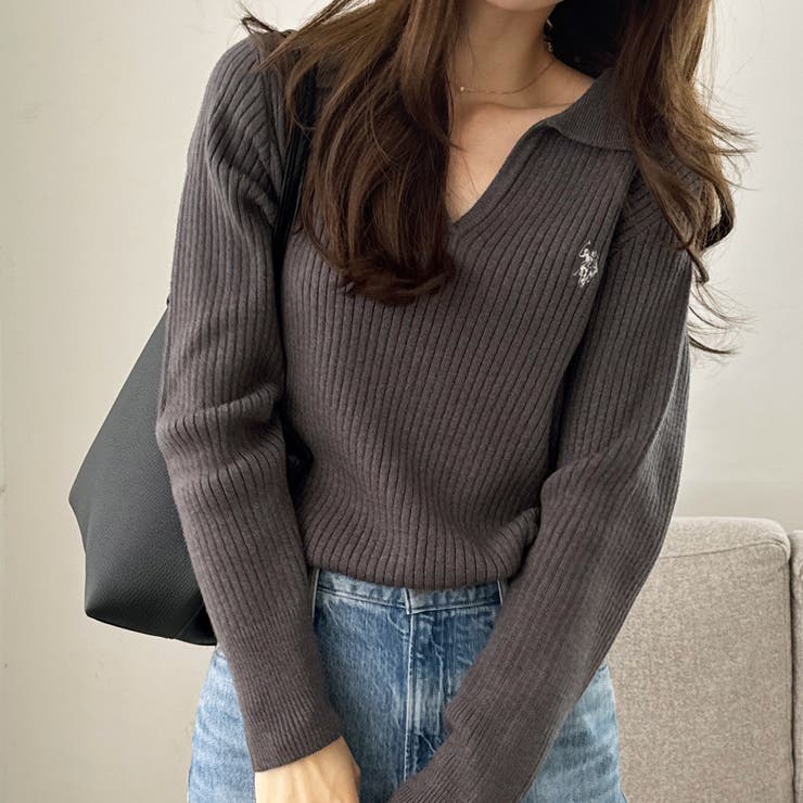 U．S． POLO ASSN．】ポロ衿リブニット[品番：GERW0011065