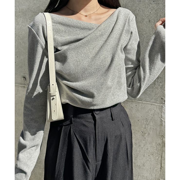 胸元ドレープデザイン起毛リブカットソー | GeeRA | 詳細画像21 