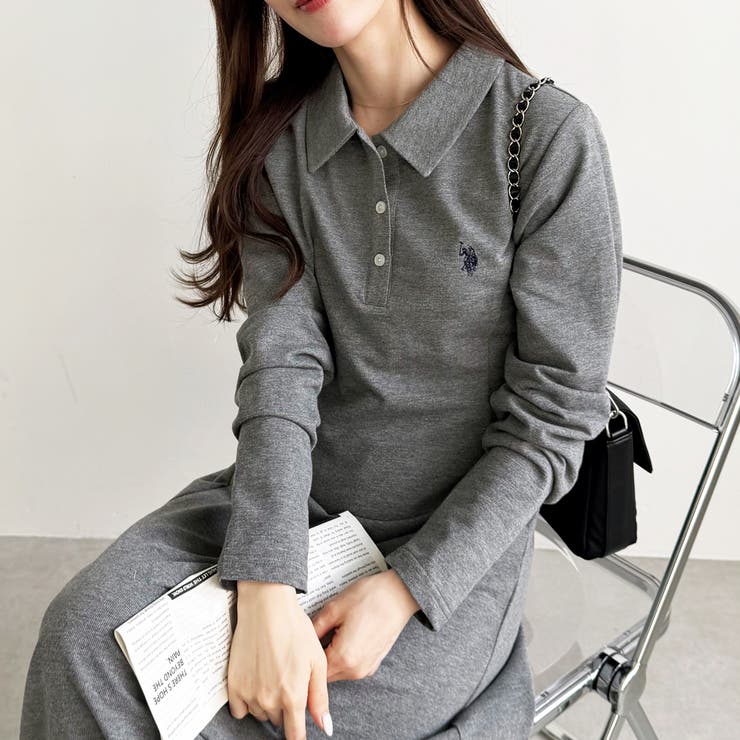 【Ｕ．Ｓ． ＰＯＬＯ ＡＳＳＮ．】ポロ衿カットソーワンピース | GeeRA | 詳細画像13 